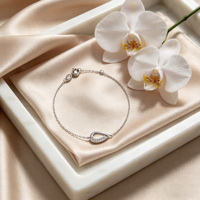 Bracelet pour femme en argent sterling 925 plaqué platine avec zircon, idéal pour les occasions de fête et les cadeaux