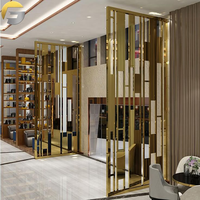 Paravent commercial de luxe en métal pour hôtel, cloison décorative en acier inoxydable pour spa et salon de manucure