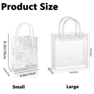 100 Bolsas de Regalo de <span class=keywords><strong>PVC</strong></span> Transparente Premium, Bolsas de Mano Transparentes con Asas Resistentes para Bodas, Fiestas, Baby Showers y Eventos - Product Image 2