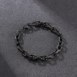 Hip Hop da <span class=keywords><strong>uomo</strong></span> in acciaio inox cubano a maglia di corda bracciale 8mm oro nero collana e bracciale per gli uomini gioielli - Product Image 4