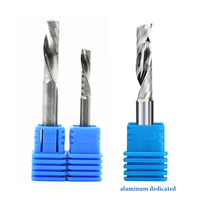 Fraise en spirale à une dent en carbure pour acrylique, aluminium, ACP, CNC – 3,175 mm, 4 mm, 6 mm – Fraise à une dent à coupe ascendante
