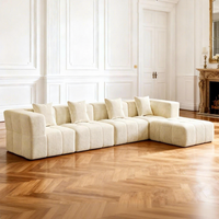 Canapé d'angle mobile VONLIVA en velours, design créatif minimaliste, pour salon, trois places, style décontracté et luxueux