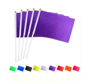 Drapeau de main de bannière d'ébauches de sublimation imprimées personnalisées avec des bâtons en plastique 14x21cm respectueux de l'environnement pour les cadeaux de salons professionnels - Product Image 6