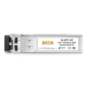 6COM 10G SR Duplex 300M 850nm LC Connector 10GBASE-SR MMF Multimode VCSEL 10GB SFP Module Optical Transceiver SFP-10G-SR