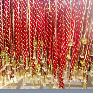 Guirlandes en tissu rayé coloré, décoration bohème pour la maison, pour les mariages, les fêtes, utilisation en intérieur - Product Image 4