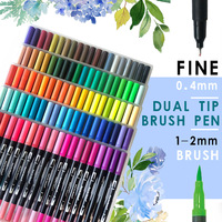 Stylos de dessin XinyiArt, pointe fine et pointe pinceau, stylos de calligraphie, marqueurs artistiques, ensemble pour livres de coloriage pour adultes, cadeaux pour enfants