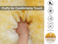 Tapis en peau de mouton véritable pour chambre à coucher et salon Jeté en peau de mouton épais pour chaise 60*90 cm /2x3 ft