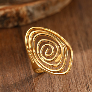 Nischen-Spiralringe für Damen und Herren, Verstellbar, Edelstahl, Minimalistisch, Geometrisch, Vintage-Stil Accessoires ALN2601001829 - Product Image 4