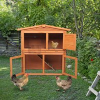 Clapier pour lapins, poulailler, maison pour animaux de compagnie en bois d'extérieur avec motif solide, coupe-vent pour lapin, cobaye, petit animal