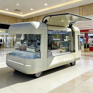 รถเข็นขายอาหารอเนกประสงค์พร้อมเตาย่าง เครื่องทอด และตู้เย็นสำหรับร้านขายขนม - Product Image 3