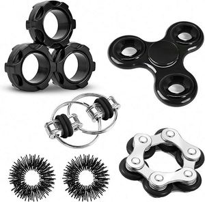 Teen <b>Fidget</b> Toys Plastic Sensory <b>Rings</b> Spinner Desk Gadget for Stress Relief Focus Portable Pocket Toys Easy Use Fun Variety - Product Image 1