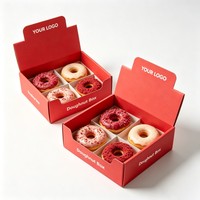 Boîte en papier pour donuts en gros, présentoir alimentaire très demandé, boîte à donuts, boîte de présentation pour snacks, personnalisable