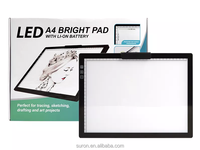 Table lumineuse rectangulaire A4 à luminosité réglable avec alimentation USB/batterie pour le dessin