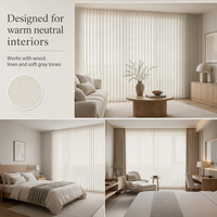 Stores verticaux en voile crème, stores filtrants la lumière douce pour chambre et salon