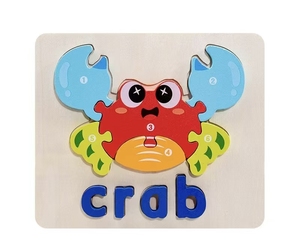 Jeu de puzzle 3D éducatif précoce sur le thème des animaux et du trafic, jouet créatif en bois pour enfants, puzzles colorés à assortir, jouets de société pour enfants - Product Image 5
