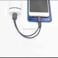 Kabel USB mikro C ganda 2-in-1, pemisah kabel pengisian daya cepat, kabel tipe Y untuk 2 ponsel dengan pelindung kepang untuk penggunaan komputer