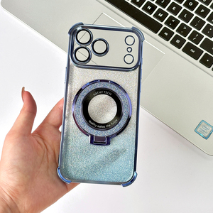 2025 funda de teléfono magnética con purpurina ostentosa para mujer para <span class=keywords><strong>iPhone</strong></span> 17 Pro Max con soporte para <span class=keywords><strong>iPhone</strong></span> 17 16 15 14 funda - Product Image 3