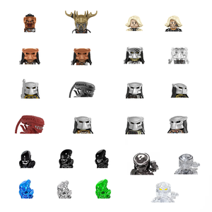 Figurines d'action de dessins animés de la série de films Alien Predator, blocs de construction à assembler, modèle MOC DIY à l'échelle 1:8, jouet - Product Image 2