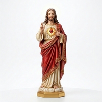 Sculpture artisanale en résine BZY, taille personnalisable, Sacré-Cœur de Jésus, ornement religieux pour la maison ou l'église, scène de Pâques ou extérieure.