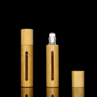 Emballages cosmétiques en bambou, flacons à bille pour huiles essentielles 5ml 10ml, flacons à bille pour parfum, flacons à bille en bambou pour parfum