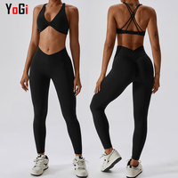 Ensemble de yoga deux pièces blanc respirant et léger pour femme avec soutien-gorge croisé et leggings taille haute en V, personnalisable avec logo – Nouvelle collection de haute qualité