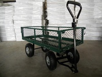 Chariot de jardin pliable à quatre roues en métal robuste, personnalisable OEM, pour outils de jardinage, fabrication chinoise, différentes tailles de cadre