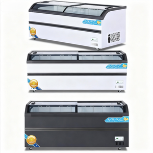 Congélateur coffre de supermarché pour la présentation d'aliments surgelés, contrôle électronique intégré, portes en verre enduites, -18°C, prise européenne - Product Image 3