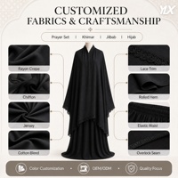 Nouvel ensemble de Telekung en coton 2025 – Tenue de prière musulmane portable avec sac à fermeture éclair pour femme, idéal pour l'Omra et le Hajj