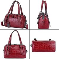 Sac à bandoulière tendance en cuir véritable pour femme, motif litchi en cuir de vachette, écologique, imperméable, fermeture éclair, 1-1,9 L