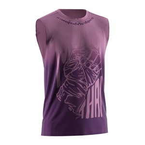 T-shirt de Muay Thai de sublimation de qualité supérieure et tendance, vêtements de boxe originaux, gilet de sport UFC, portefeuille - Product Image 3