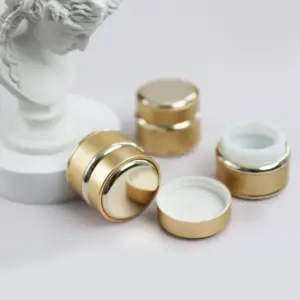 Lege Metalen Verpakking Ronde Lege Zilveren Cosmetische Aluminium Crème Jar Nagelgel Aluminium Pot Met Pp Of Glazen Binnenpotten