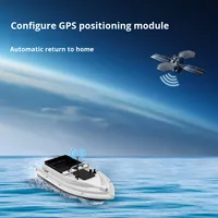 Perahu Pancing Plastik GPS Kontrol Jarak Jauh Satu Tangan yang Ditingkatkan, Penentuan Posisi Presisi Satu Sentuhan, Kembali Otomatis, Jangkauan 500-600M, 1.5kg