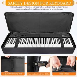 Usine BSCI, vente en gros de roulettes amovibles BSCI, étui souple pour piano électrique 88 touches, sac de transport pour piano numérique électronique. - Product Image 6