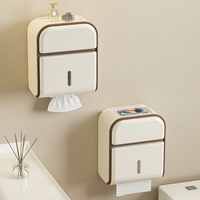 Porte-rouleau de papier toilette double couche, boîte de rangement grande capacité, boîte à mouchoirs murale étanche, accessoires de salle de bain