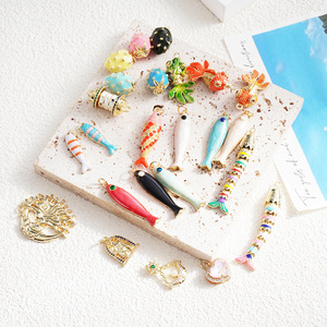 European American Fashion Copper Fish Pendant DIY Jewelry Set For Necklace Making Mixed Shapes Brass Findings XF386 393 - Product Image 1