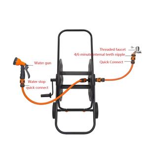 Nouvelle mise à niveau Rail <span class=keywords><strong>de</strong></span> guidage PP <span class=keywords><strong>enrouleur</strong></span> <span class=keywords><strong>de</strong></span> tuyau avec poignée Portable jardin facile à rétractable voiture Pet lavage eau tuyau bobine ensembles - Product Image 3