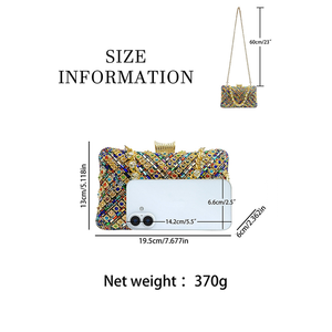 <span class=keywords><strong>Pochette</strong></span> de Soirée <span class=keywords><strong>Multicolore</strong></span> en Strass pour Femme, Idéale <span class=keywords><strong>Mariage</strong></span>, Soirée, Bal de Promo, avec Chaîne et Doublure en Polyester - Product Image 5