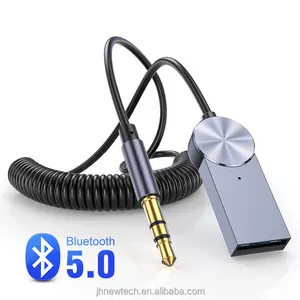 BT5.0 EDR蓝牙5.0辅助音频接收器适配器3.5毫米免提车载套件tf卡播放A2DP Mp3音乐接收器