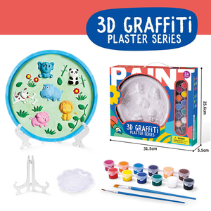 ชุดอุปกรณ์วาดภาพปูนปลาสเตอร์ 3 มิติ 4 ธีม ชุดงานศิลปะ DIY รูปสัตว์ทะเลและสัตว์เลี้ยงในฟาร์ม พร้อมสีและแปรงทาสี ของเล่นเสริมพัฒนาการสำหรับเด็ก - Product Image 2