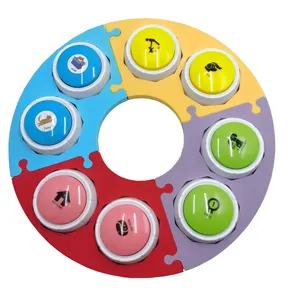 Botones personalizados con logotipo de marca, paquete de 8 botones para hablar grabables con alfombrilla para comunicación de perros