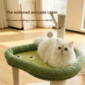 Wholesale Cute Avocado <strong>cat</strong> <strong>Tree</strong> with Integrated <strong>cat</strong> House Sisal Ball Interactive <strong>cat</strong> <strong>Toy</strong> Factory <strong>Direct</strong> Accept OEM - Product Image 3