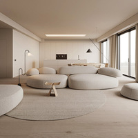 Canapé modulaire en tissu de style moderne créatif Wabi-Sabi, design unique en forme de galets, salon, villa, ensemble de meubles, même style que les influenceurs