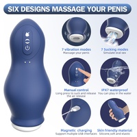 Godet de Masturbation Automatique pour Homme avec 7 Modes de Succion et de Vibration, Godet de Poche en TPE, Jouet Sexuel Masculin pour Hommes 18+