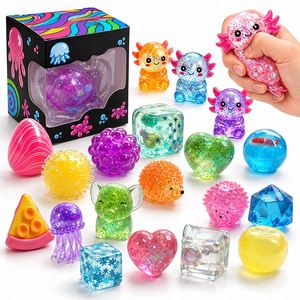 Transparent Jelly Toy Collection Glitter Capsule Globe Elephant Bunny Crab <b>Fidget</b> Squeeze Classroom Reward <b>Pack</b> - Product Image 1
