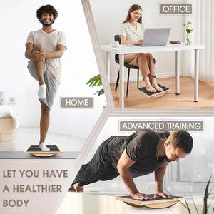 Tabla de Equilibrio Profesional 2 en 1 de Madera con Inclinación Ajustable para Estirar Rodillas, Talones, Pies y Piernas, Ecológica, para Promoción Deportiva - Product Image 5