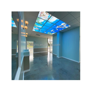 600x600 Led Skylight Bleu Ciel et Nuage Led Panneau de Plafond Lumière Bord <span class=keywords><strong>Lit</strong></span> 2*2 ft 40W 60W lumière à panneau plat - Product Image 3