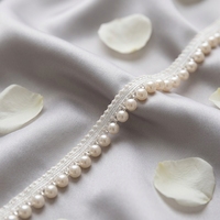 Ruban perlé fait main avec perles en plastique à une face, accessoire de mode DIY pour vêtements, rideaux, robes de mariée
