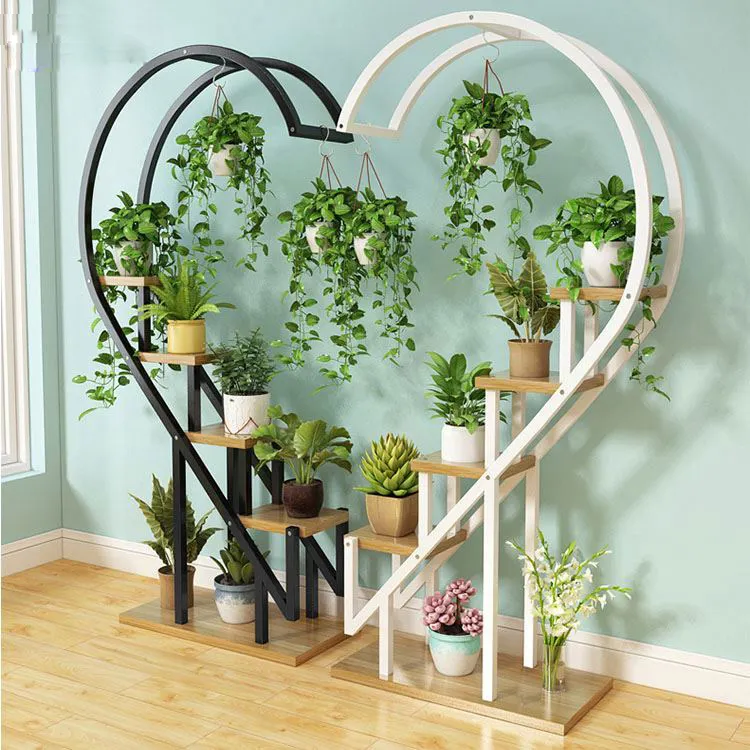 Offres Spéciales ensemble de supports pour plantes en acier inoxydable et en fer de haute qualité, présentoir de fleurs en métal à 5 niveaux, décoration de la maison