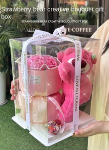 Regalo de San Valentín para Mamá, Jabón de Flores Naturales de Larga Duración, Flores Eternas Inmortales, Rosa Preservada, Oso de Fresas - Product Image 4