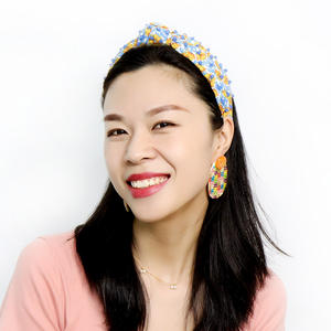 Finestyle – accessoires pour <span class=keywords><strong>cheveux</strong></span> OMG, bandeaux divers en tissu bleu cristal pierre <span class=keywords><strong>couture</strong></span> à la main pour femmes, bandeau avec chouchous pour <span class=keywords><strong>cheveux</strong></span> - Product Image 6